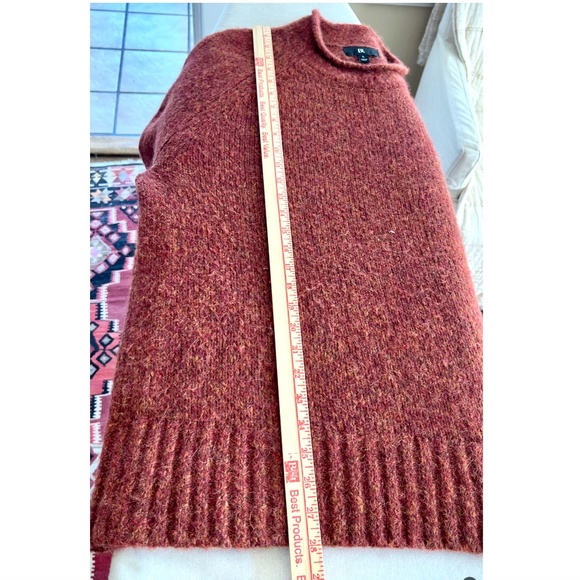 BANANA REPUBLIC Alpaca/Wool Blend Rolled Crew Neck Sweater in Rust Heather - L - Picture 10 of 11